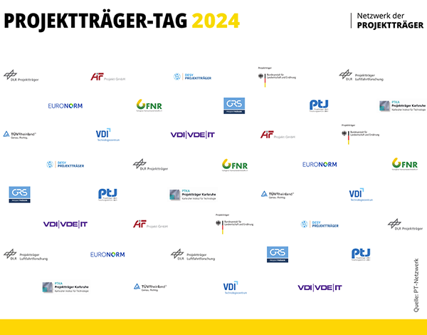 Üersicht der Logos aller Projektträger des PT-Netzwerks